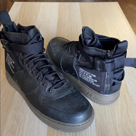 sf air force 1 mid black dark hazel